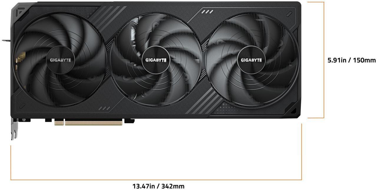 Alt view image 6 of 8 - GIGABYTE WINDFORCE GeForce RTX 5090 32GB GDDR7 PCI Express 5.0 ATX Graphics Card GV-N5090WF3OC-32GD