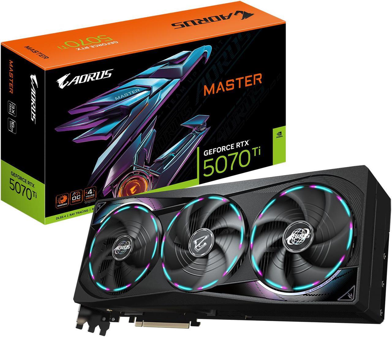 Alt view image 8 of 8 - GIGABYTE AORUS GeForce RTX 5070 Ti 16GB GDDR7 PCI Express 5.0 ATX Graphics Card GV-N507TAORUS M-16GD