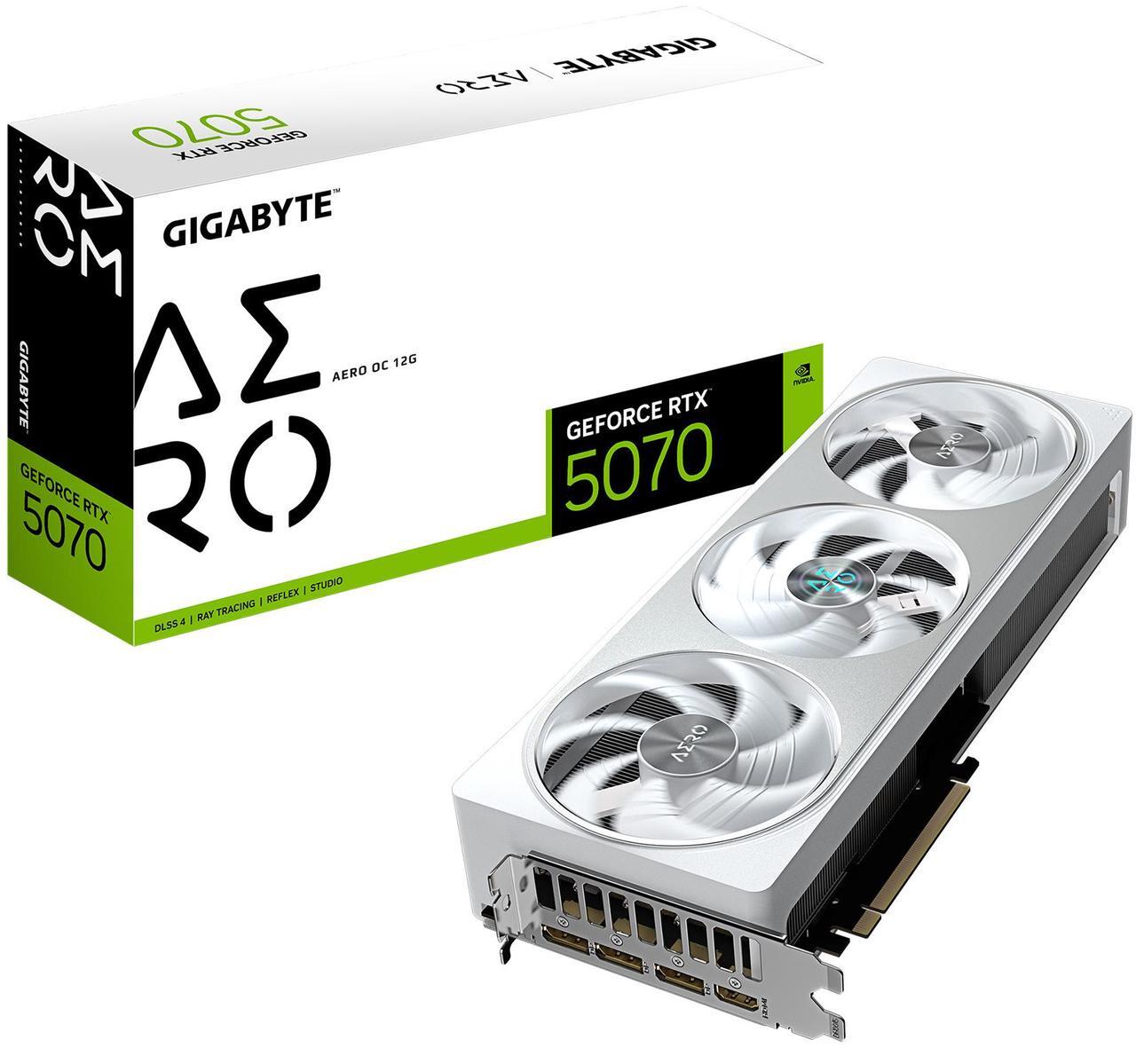 Alt view image 8 of 8 - GIGABYTE AERO GeForce RTX 5070 12GB GDDR7 PCI Express 5.0 ATX Graphics Card GV-N5070AERO OC-12GD