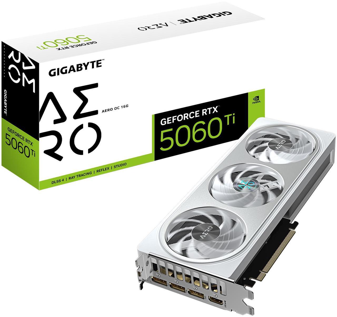 Alt view image 6 of 6 - GIGABYTE AERO GeForce RTX 5060 Ti 16GB GDDR7 PCI Express 5.0 x8 ATX Graphics Card GV-N506TAERO OC-16GD