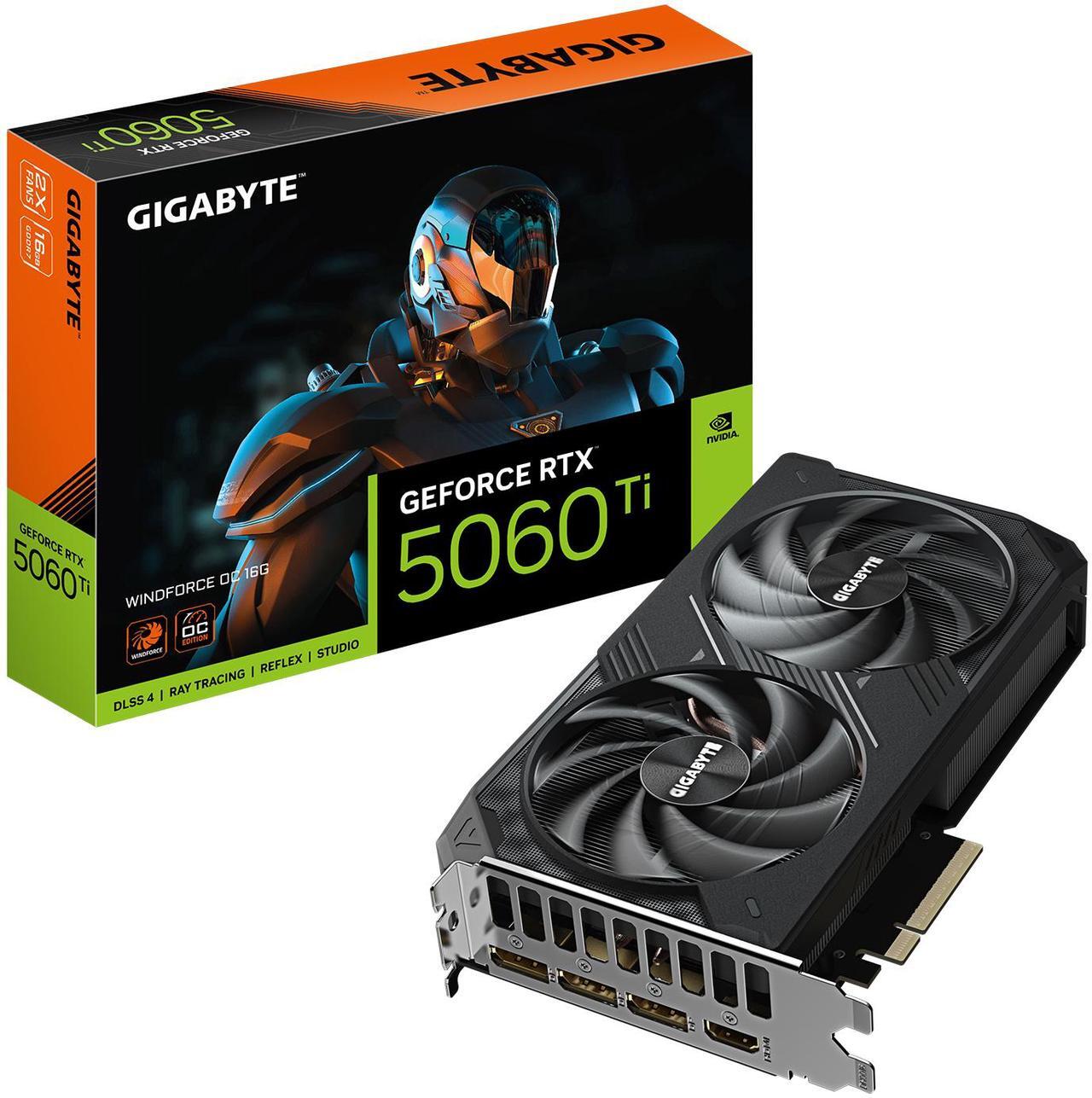 Alt view image 6 of 6 - GIGABYTE WindForce GeForce RTX 5060 Ti 16GB GDDR7 PCI Express 5.0 x8 ATX Graphics Card GV-N506TWF2OC-16GD