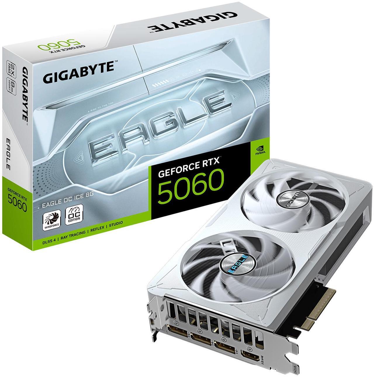 Alt view image 8 of 8 - GIGABYTE Eagle GeForce RTX 5060 8GB GDDR7 PCI Express 5.0 Graphics Card GV-N5060EAGLEOC ICE-8GD