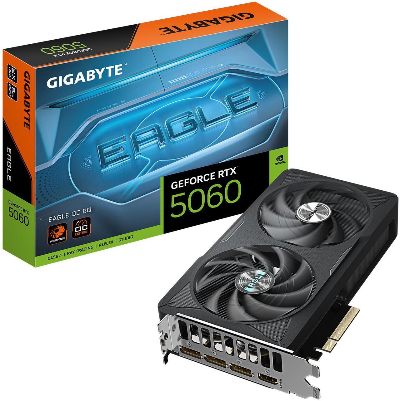 Alt view image 8 of 8 - GIGABYTE Eagle GeForce RTX 5060 8GB GDDR7 PCI Express 5.0 ATX Graphics Card GV-N5060EAGLE OC-8GD
