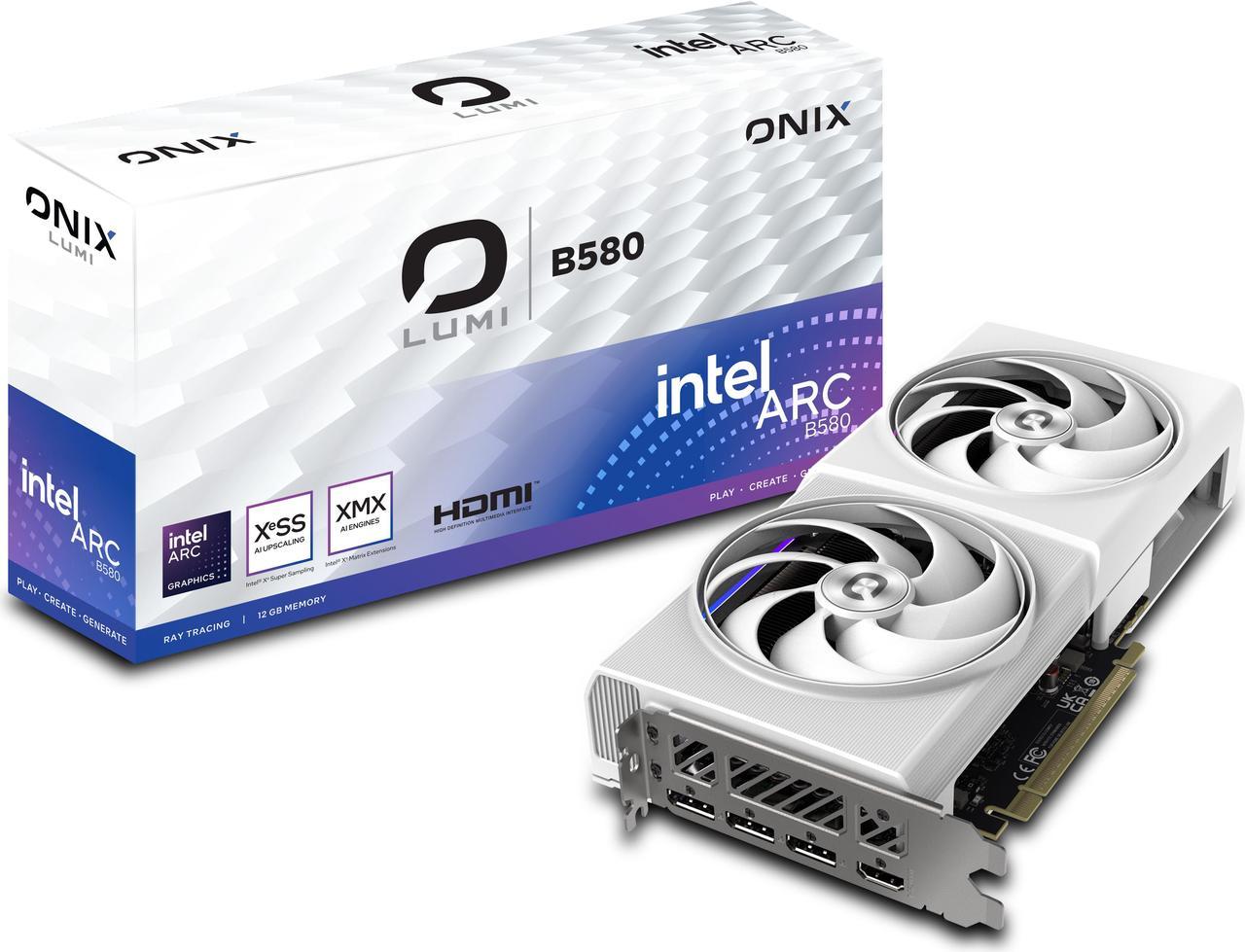 Alt view image 6 of 6 - ONIX LUMI Arc B580 12GB GDDR6 PCI Express 4.0 x8 ATX Graphics Card 8346-00278