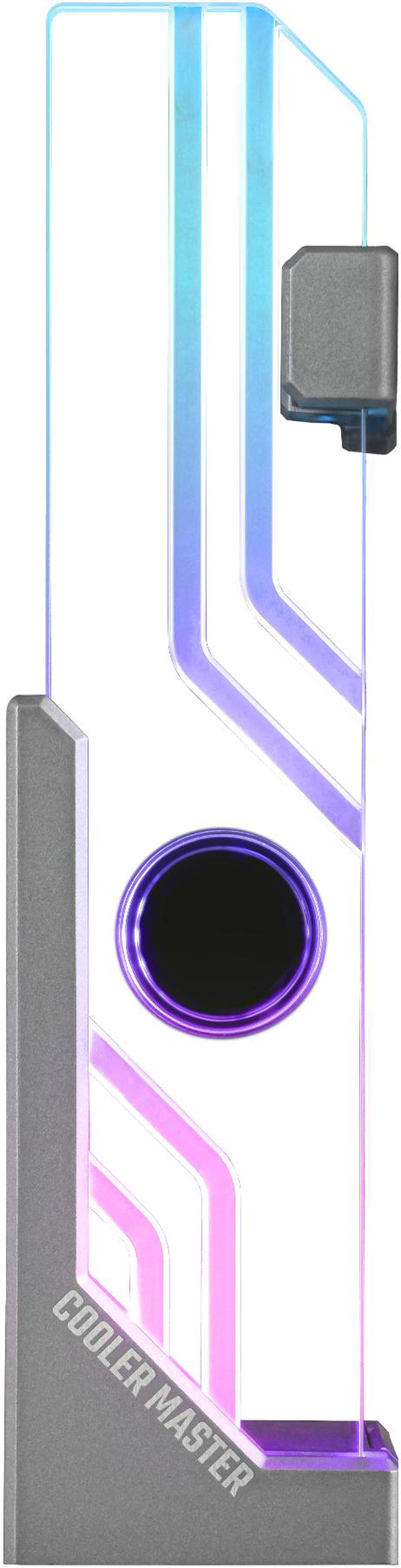 Alt view image 2 of 14 - Cooler Master Atlas ARGB GPU Support Bracket, Aluminum Magnets Stand, Infinity Mirror Design, ARGB Tempered Glass, Dual-Axis Mode Vertical | Horizontal. (MCA-U000R-AGSBTG-00)
