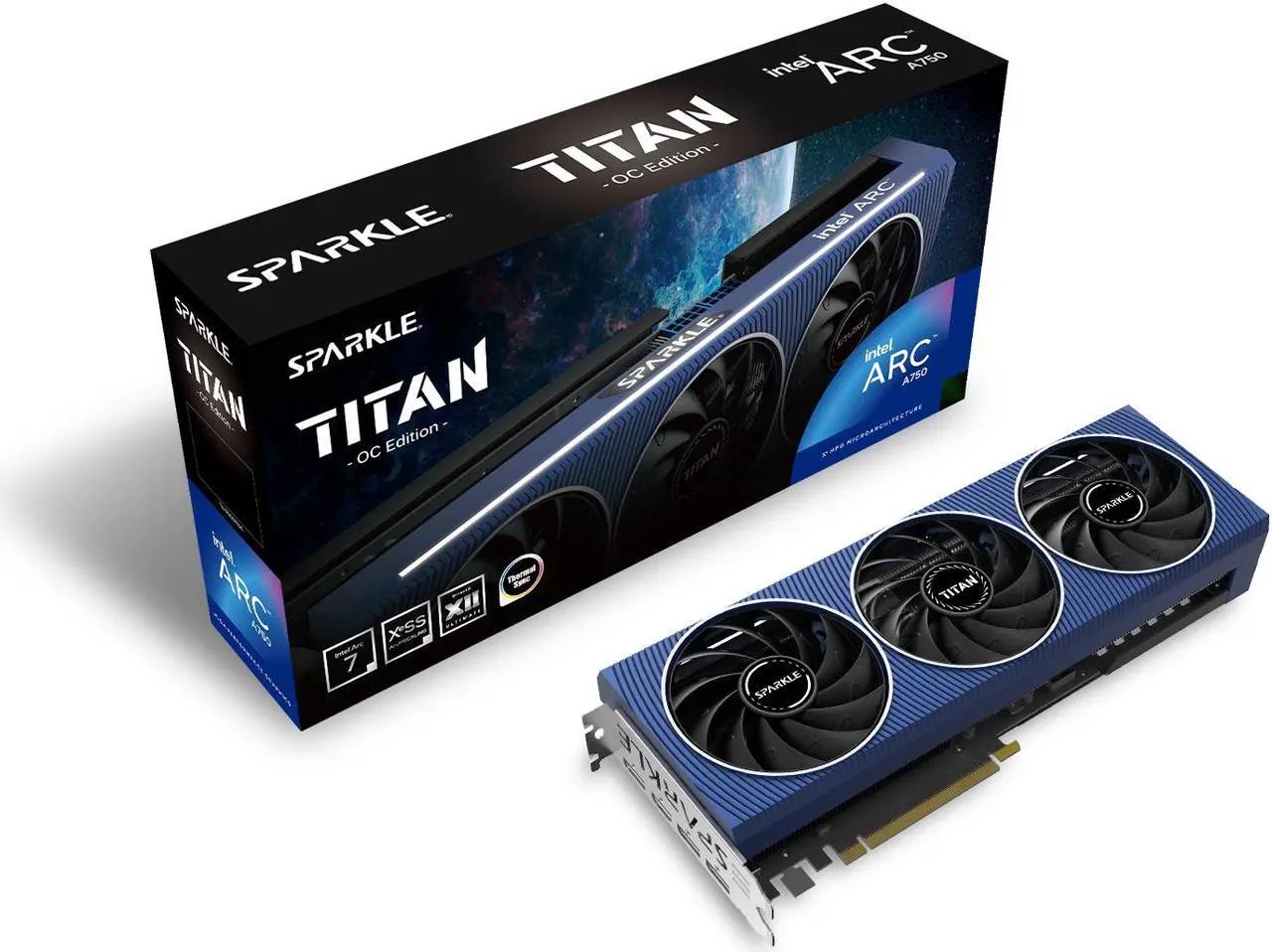 Alt view image 11 of 11 - SPARKLE Intel Arc A750 TITAN OC Edition, 8GB GDDR6, ThermalSync, TORN Cooling, Axial Fan, Metal Backplate, SA750T-8GOC