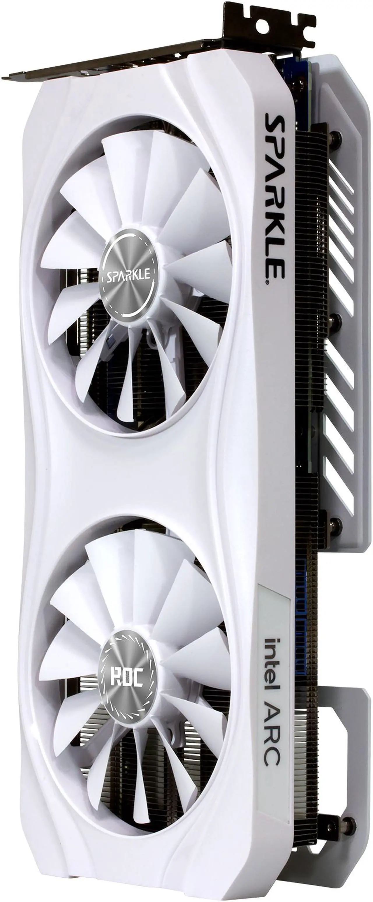 Alt view image 5 of 9 - SPARKLE Intel Arc A770 ROC Luna OC Edition, 16 GB GDDR6, 2x DBB 100 mm Fan , 2.5 Slot , Metal Luna White Edition, SA770RW-16GOC