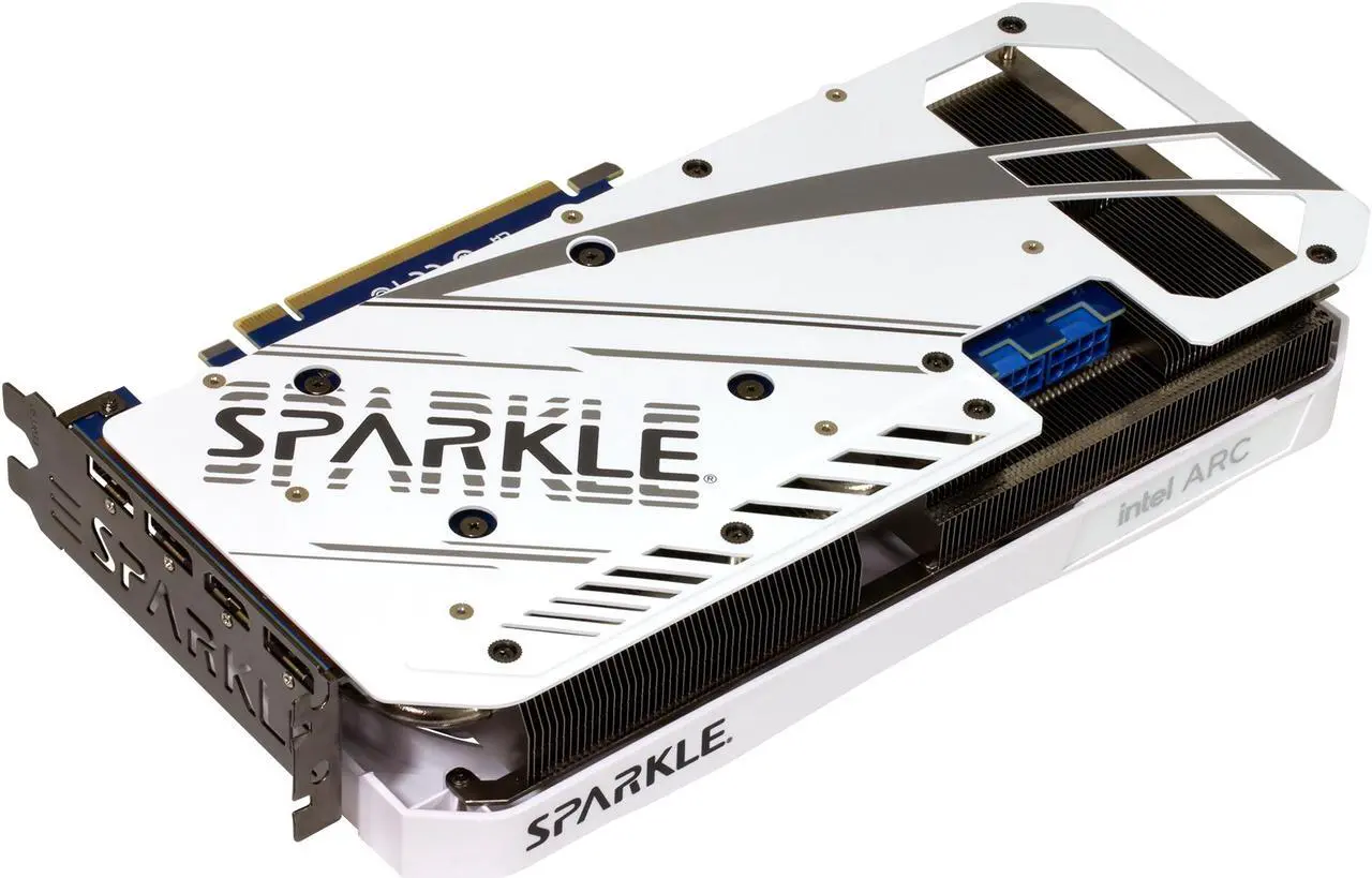 Alt view image 9 of 9 - SPARKLE Intel Arc A770 ROC Luna OC Edition, 16 GB GDDR6, 2x DBB 100 mm Fan , 2.5 Slot , Metal Luna White Edition, SA770RW-16GOC