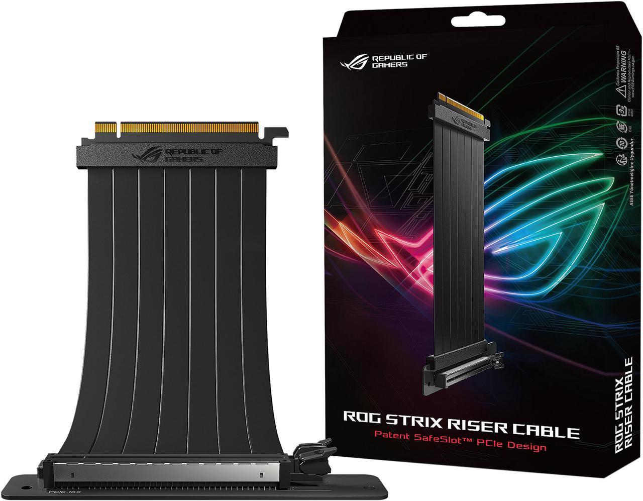 ASUS RS200 ROG Strix Riser Cable with 240 mm PCI-E x16, 90 Degree Adapter, Unique SafeSlot Design, EMI Shielding (RS200)