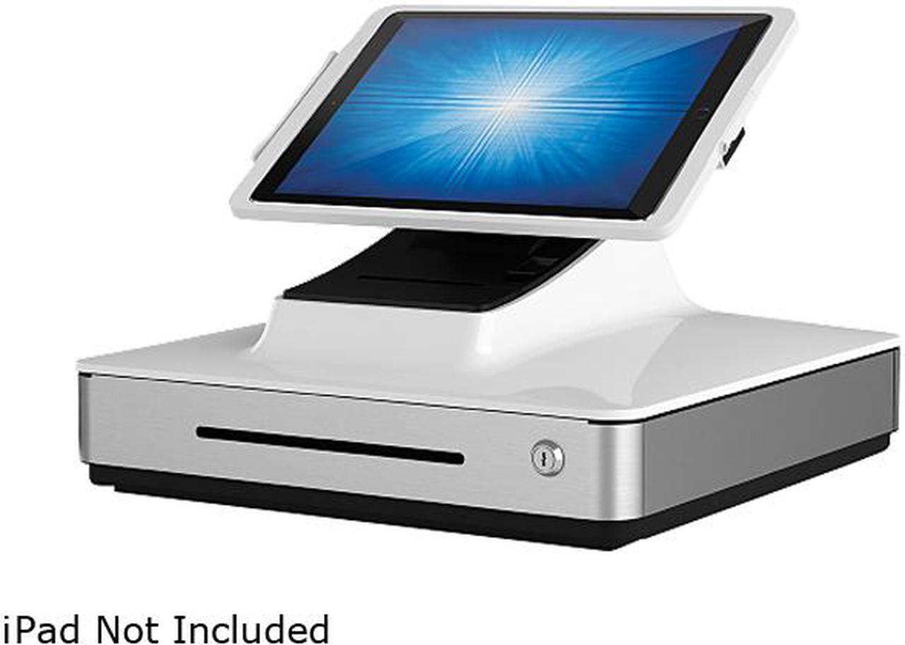 Alt view image 3 of 8 - Elo E483400 PayPoint Plus POS System for 12.9" iPads with Barcode Scanner, Receipt Printer, Cash Drawer, MSR & Customer Facing Display, NA/China - White