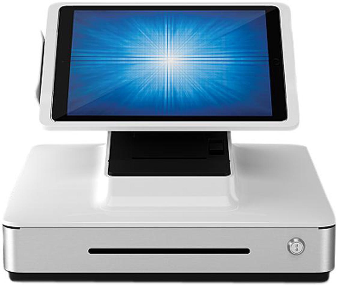 Main image of Elo E475092 PayPoint Plus POS System for 9.7" iPads with Barcode Scanner, Receipt Printer, Cash Drawer, MSR & Customer Facing Display, NA/China - White