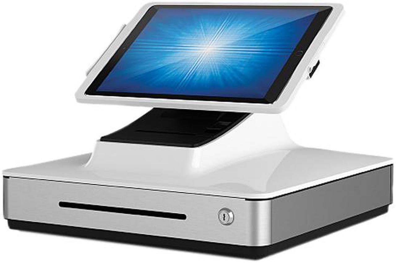 Alt view image 3 of 8 - Elo E475092 PayPoint Plus POS System for 9.7" iPads with Barcode Scanner, Receipt Printer, Cash Drawer, MSR & Customer Facing Display, NA/China - White