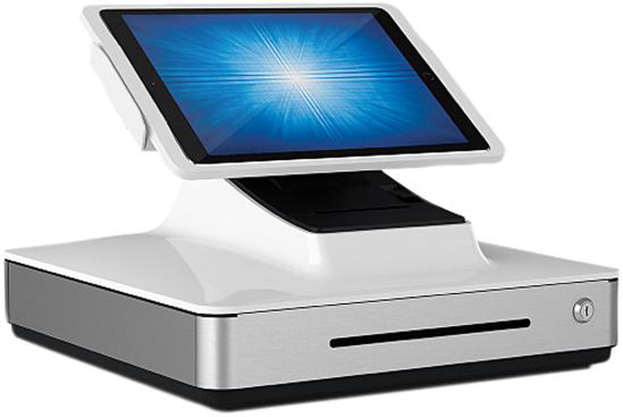 Alt view image 5 of 8 - Elo E475092 PayPoint Plus POS System for 9.7" iPads with Barcode Scanner, Receipt Printer, Cash Drawer, MSR & Customer Facing Display, NA/China - White