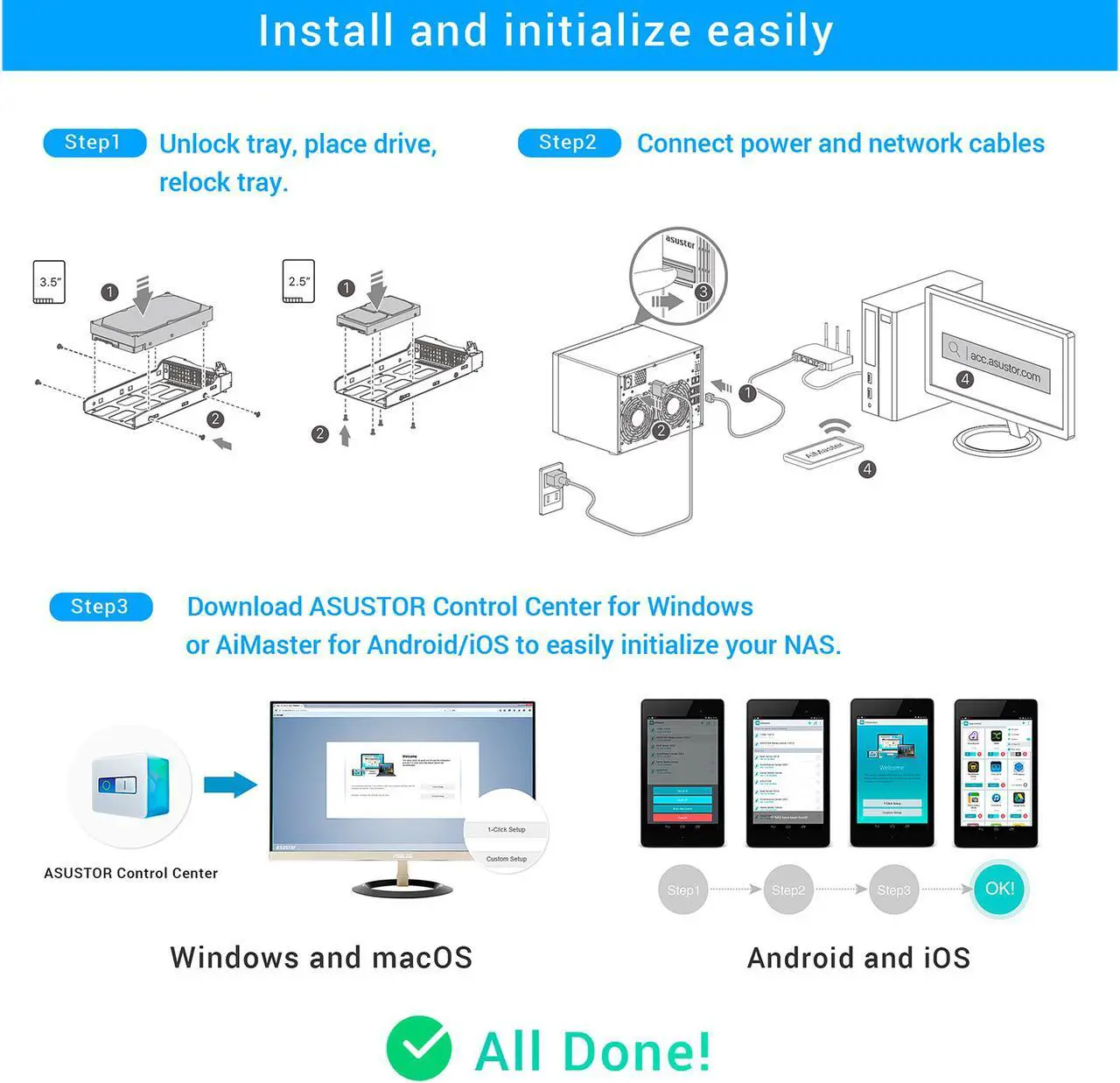 Alt view image 7 of 7 - Asustor 10 Bay NAS Lockerstor 10 | AS6510T | Quad-Core CPU, Dual 10GbE+ 2.5GbE Ports, 8GB RAM DDR4, Two M.2 Slots (Diskless)