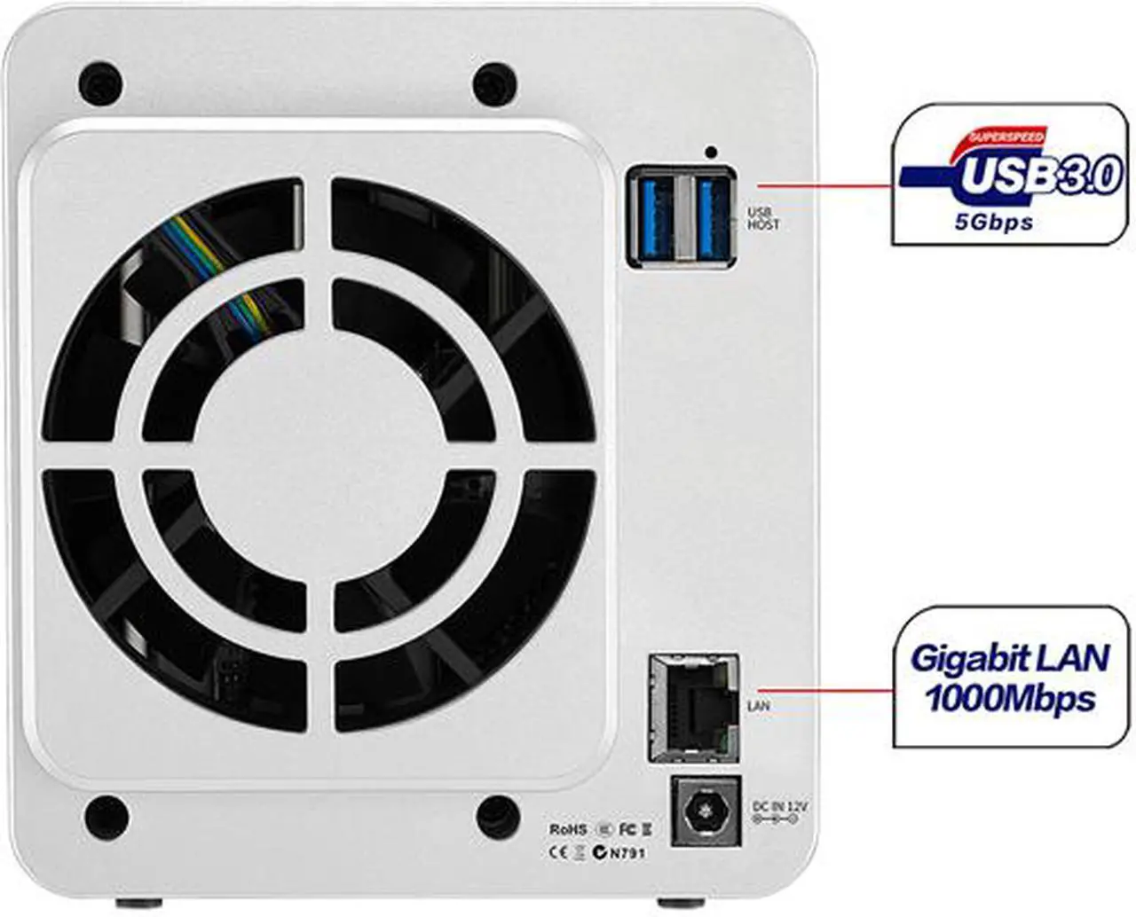 Alt view image 5 of 8 - TerraMaster F2-210 2-Bay NAS Quad Core Network Attached Storage Media Server Personal Private Cloud (Diskless)