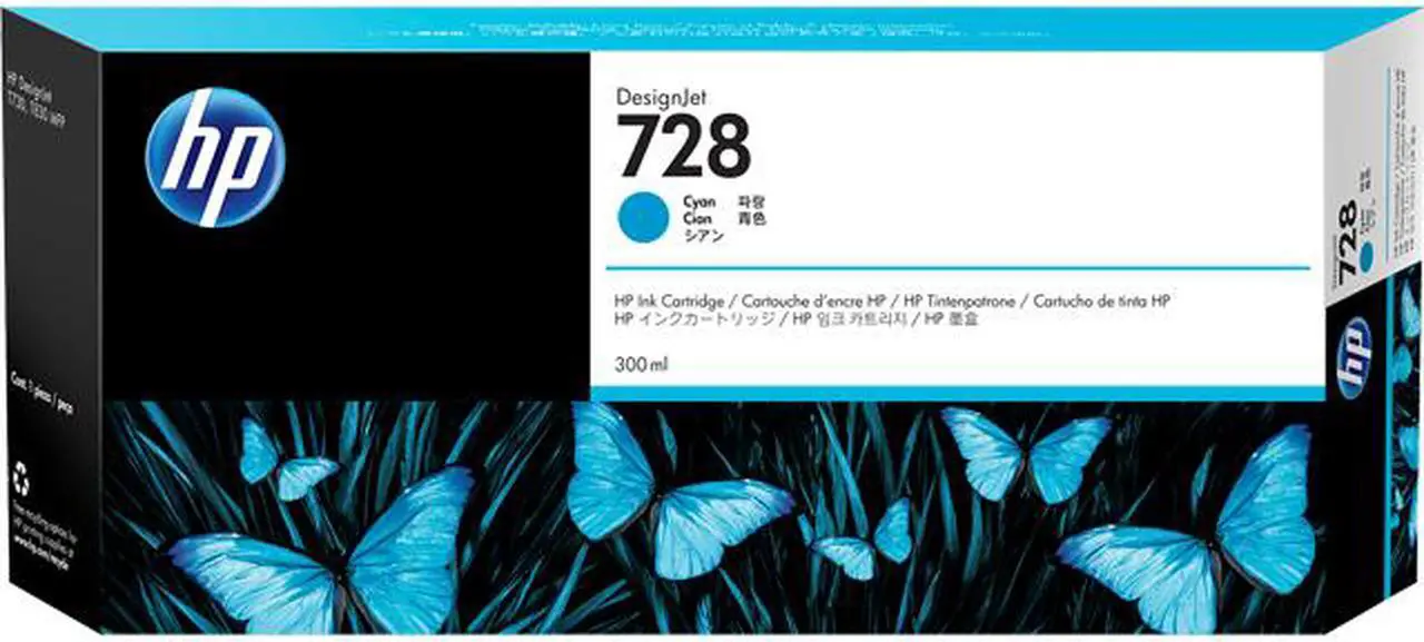 Main image of HP 728 300-ml Cyan DesignJet Ink Cartridge, F9K17A