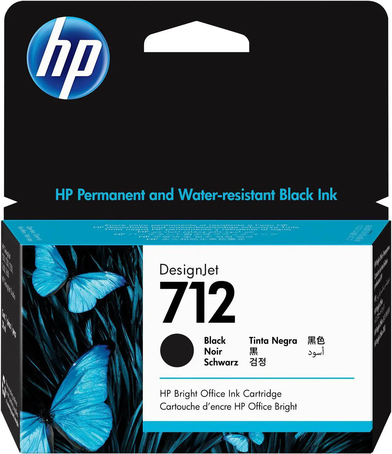 Main image of HP 712 38ml Black DesignJet Ink Cartridge, 3ED70A