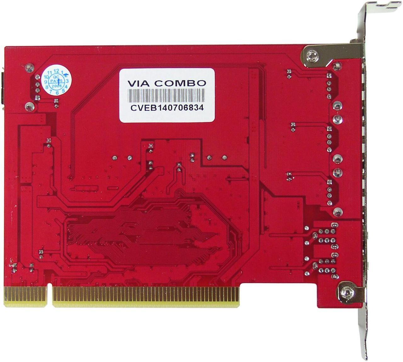 Alt view image 4 of 7 - SABRENT 6-Port USB 2.0 / FireWire IEEE 1394 PCI Combo Adapter Model USB-UF6