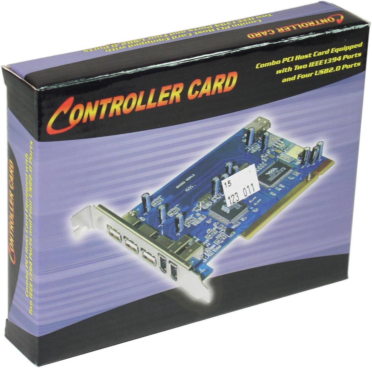 Alt view image 7 of 7 - SABRENT 6-Port USB 2.0 / FireWire IEEE 1394 PCI Combo Adapter Model USB-UF6