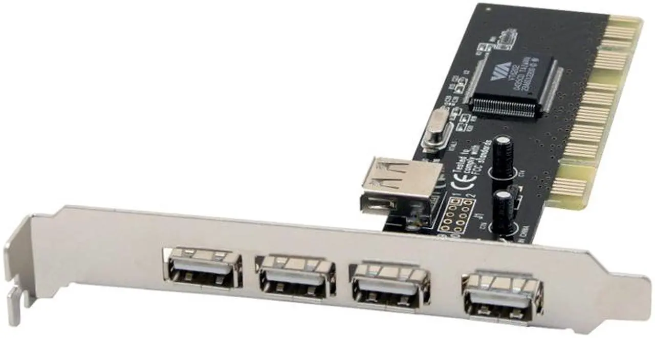 Alt view image 2 of 6 - SYBA PCI USB 2.0 4+1 shared port controller card Model SD-VIA-5U
