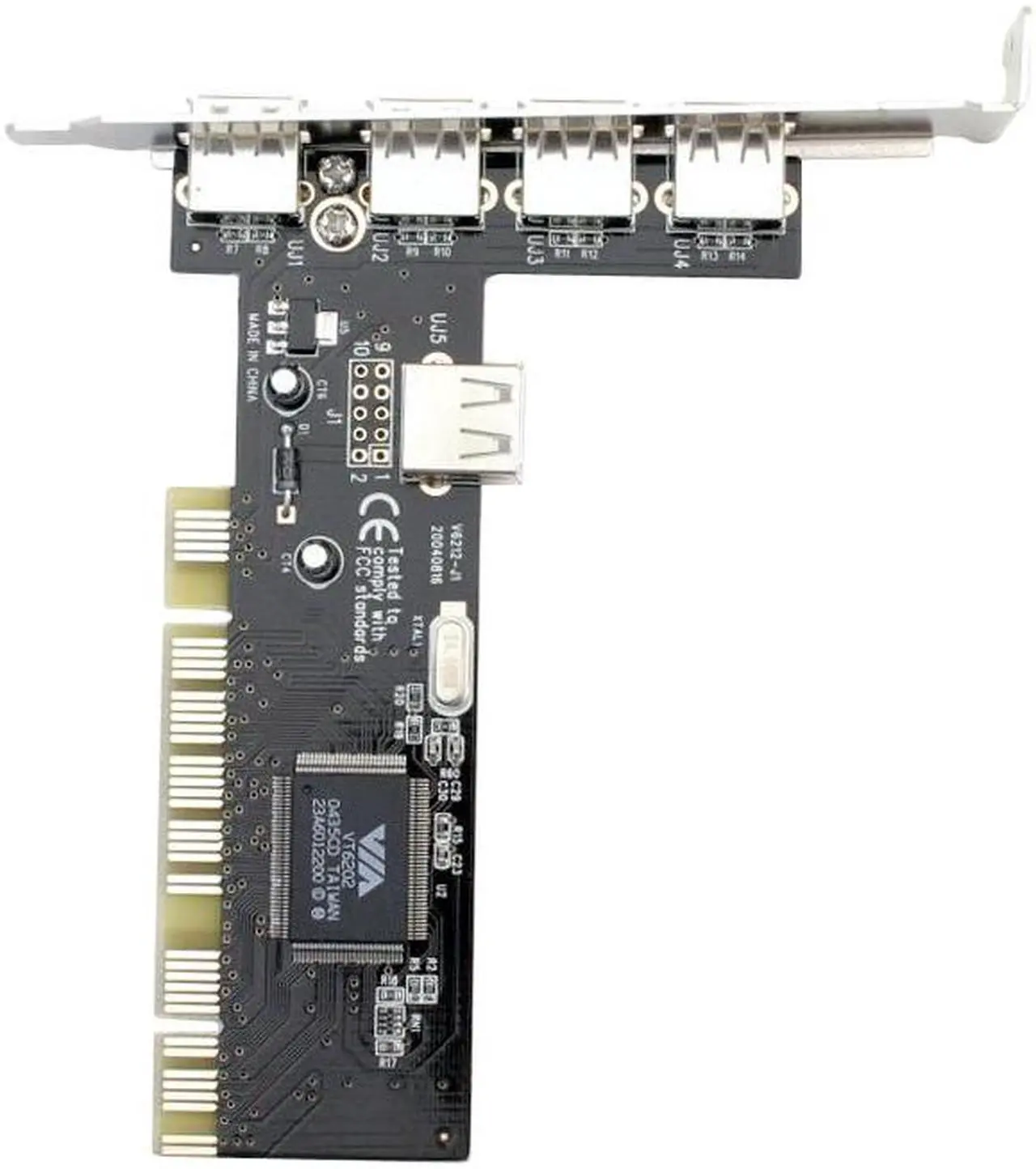 Alt view image 3 of 6 - SYBA PCI USB 2.0 4+1 shared port controller card Model SD-VIA-5U