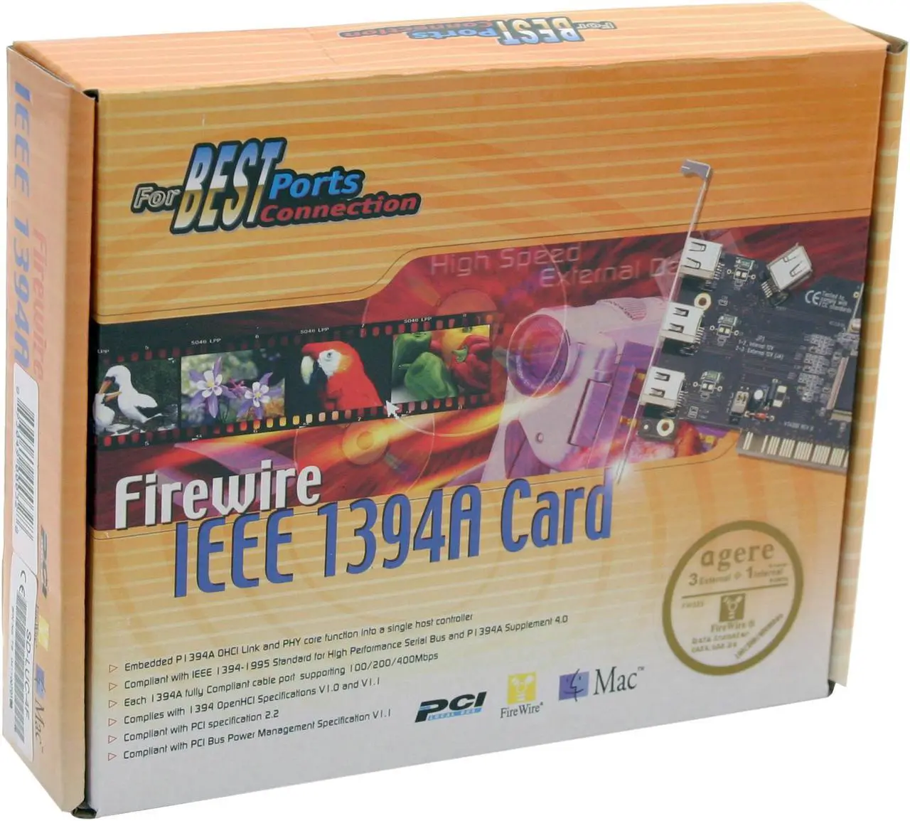 Alt view image 6 of 6 - SYBA IEEE 1394 4 ports Lucent FireWire PCI Card With Ulead Software Model SD-LUC-4F