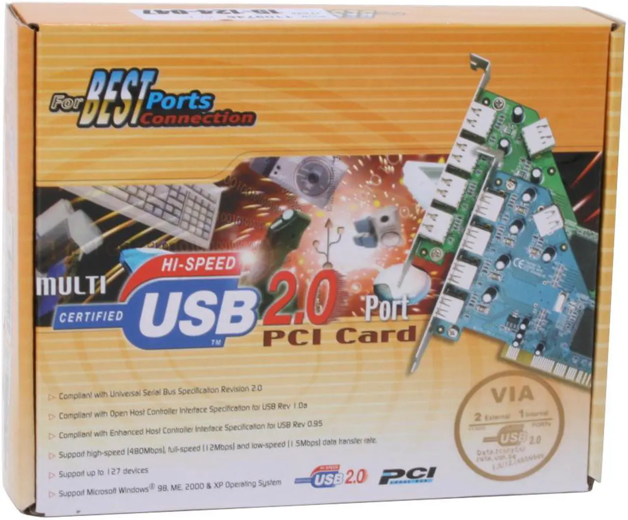 Alt view image 7 of 7 - SYBA High Speed USB 2.0 2+1 Ports with 1x Internal Header PCI Card, VIA Chipset Model SD-VIA-2UH