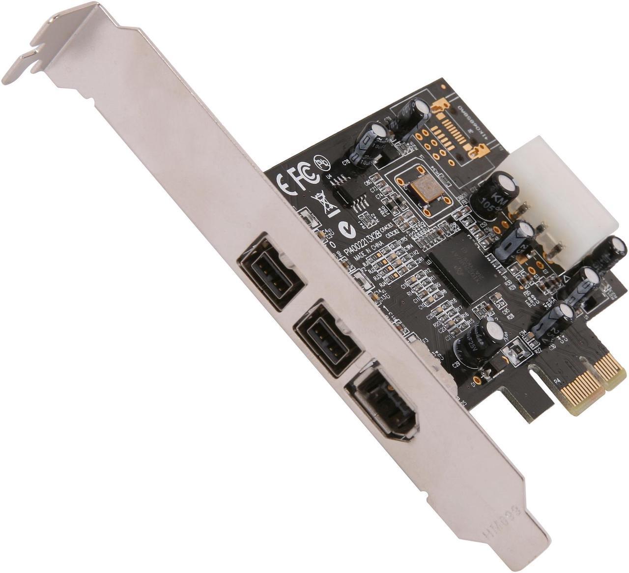 SYBA SY-PEX30016 3 Port IEEE 1394 Firewire 2x 1394B & 1x 1394A PCIe 1.1 x1 Card TI XIO2213B Chipset