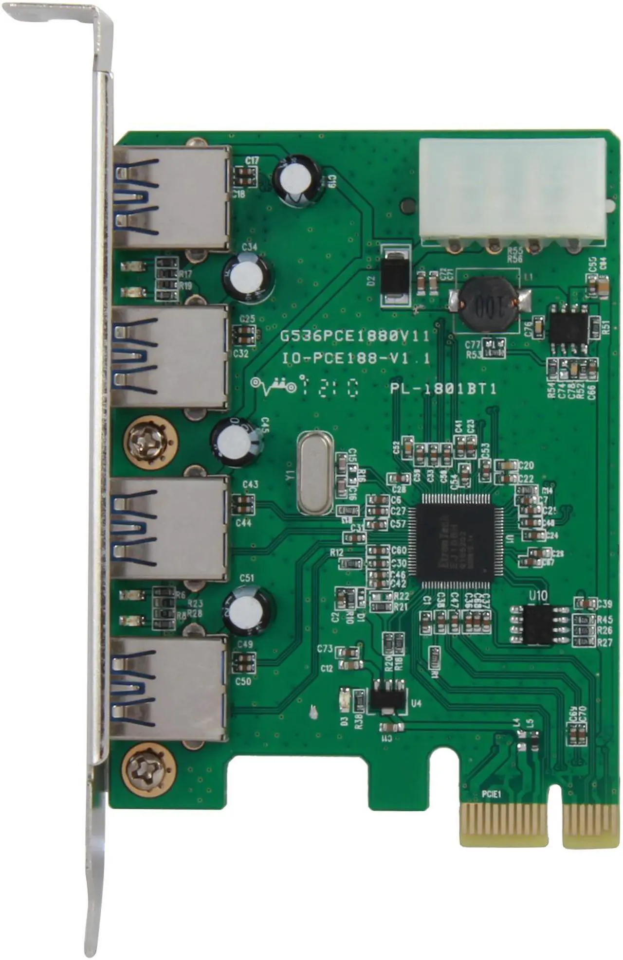 Alt view image 3 of 5 - SYBA USB 3.0 4 External Ports PCI-e Controller Card with Molex Power Feed, Etron Chipset Model SY-PEX20136