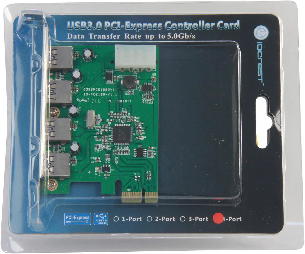 Alt view image 6 of 5 - SYBA USB 3.0 4 External Ports PCI-e Controller Card with Molex Power Feed, Etron Chipset Model SY-PEX20136