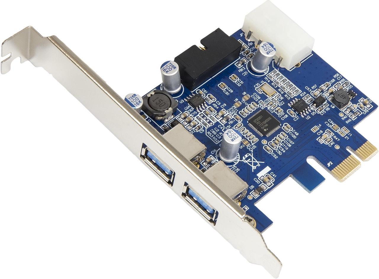 SYBA SD-PEX20139 2 Ports USB 3.0 PCI-e x1 2.0 Card with Internal 19 Pin USB 3.0 Header