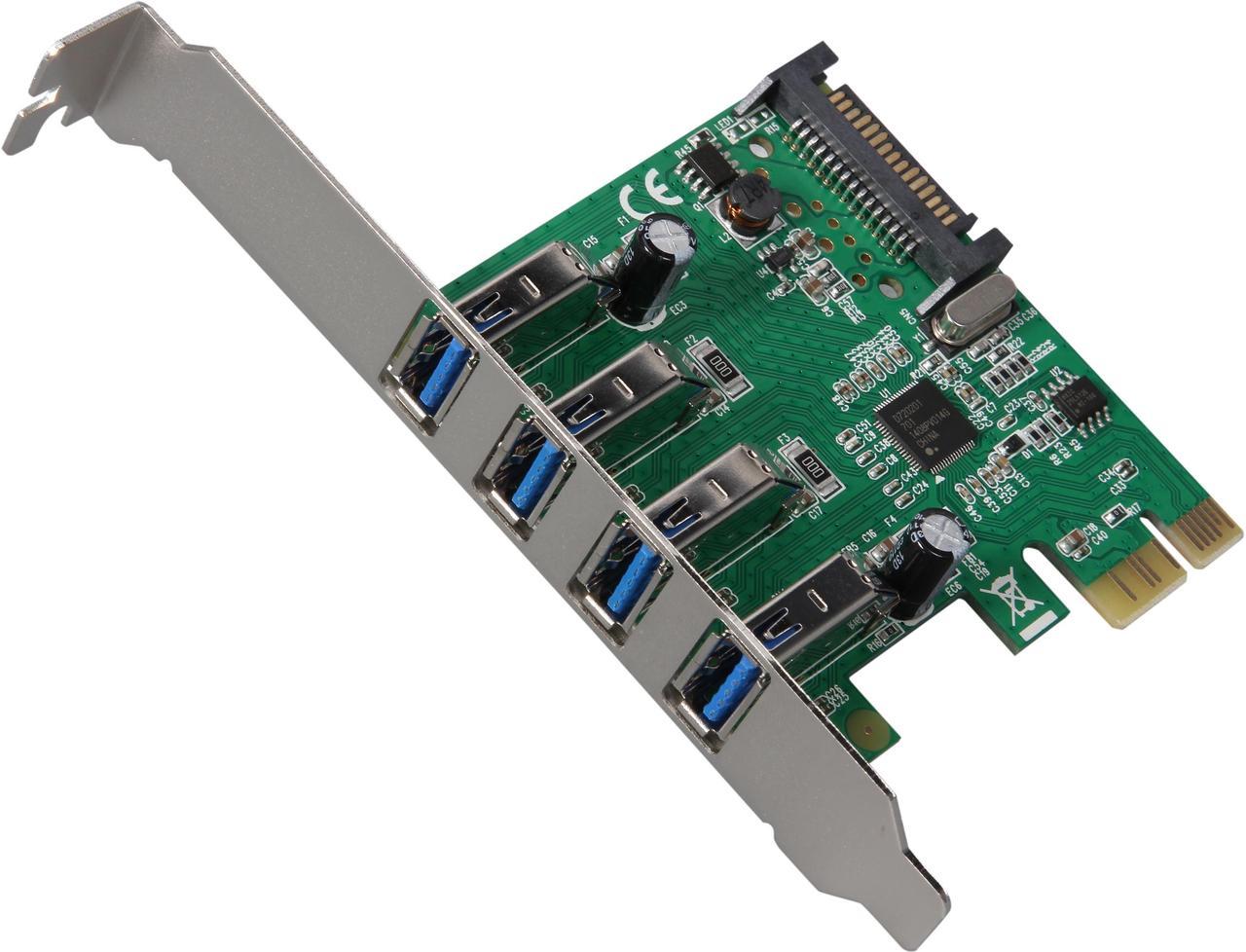 SYBA 4-Port USB 3.0 PCI-Express Card, x1, Revision 1.0; Renesas Chipset with Full & Low Profile Brackets Model SD-PEX20159