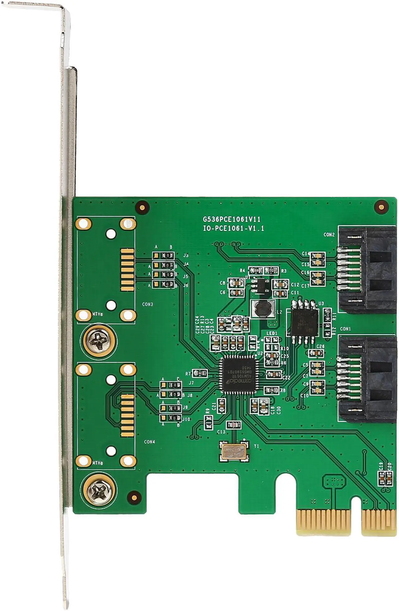 Alt view image 4 of 5 - SYBA SI-PEX40089 PCI-Express 2.0 2-port SATA III, PCI-E, x1, Revision 2.0, (Full & Low Profile); ASMedia Chipset, RAID