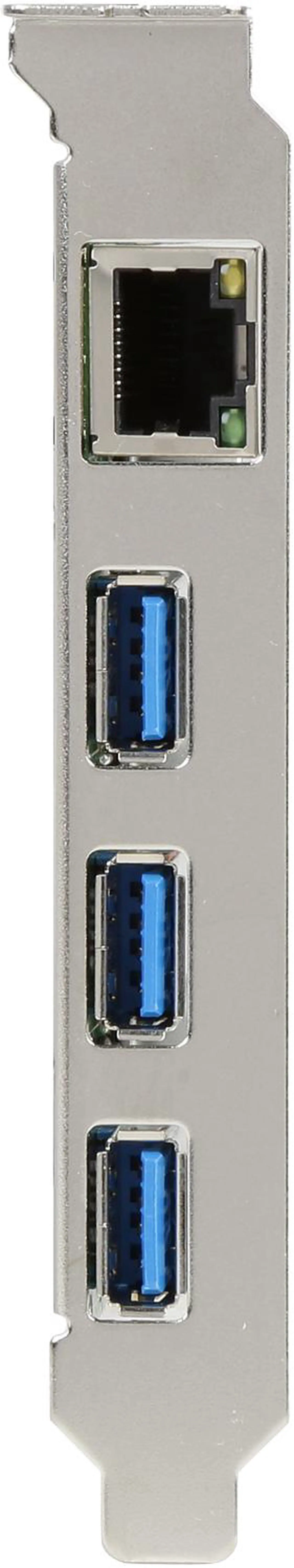 Alt view image 3 of 5 - SYBA 3 Port USB 3.1 Gen 1 and Gigabit Ethernet PCI-e 2.0 x1 Card Model SD-PEX50100
