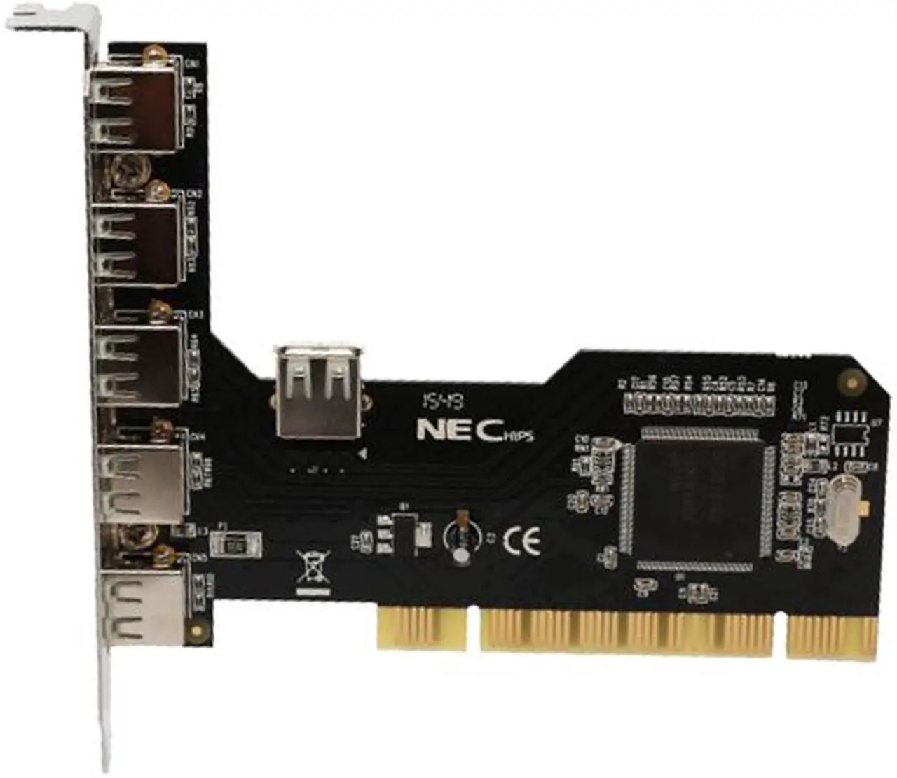 Main image of Syba SD-NECU2-3E1I 4-port (3+1) USB 2.0 PCI Card, NEC Chipset