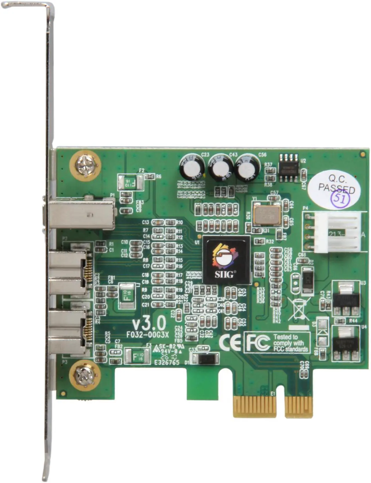 Alt view image 4 of 5 - SIIG 3-Port FireWire 800 PCIe Card Model NN-E38012-S3