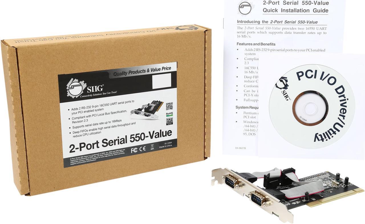 Alt view image 6 of 5 - SIIG 2-Port 9-pin Serial Ports PCI Card Model JJ-P20511-S3 - OEM