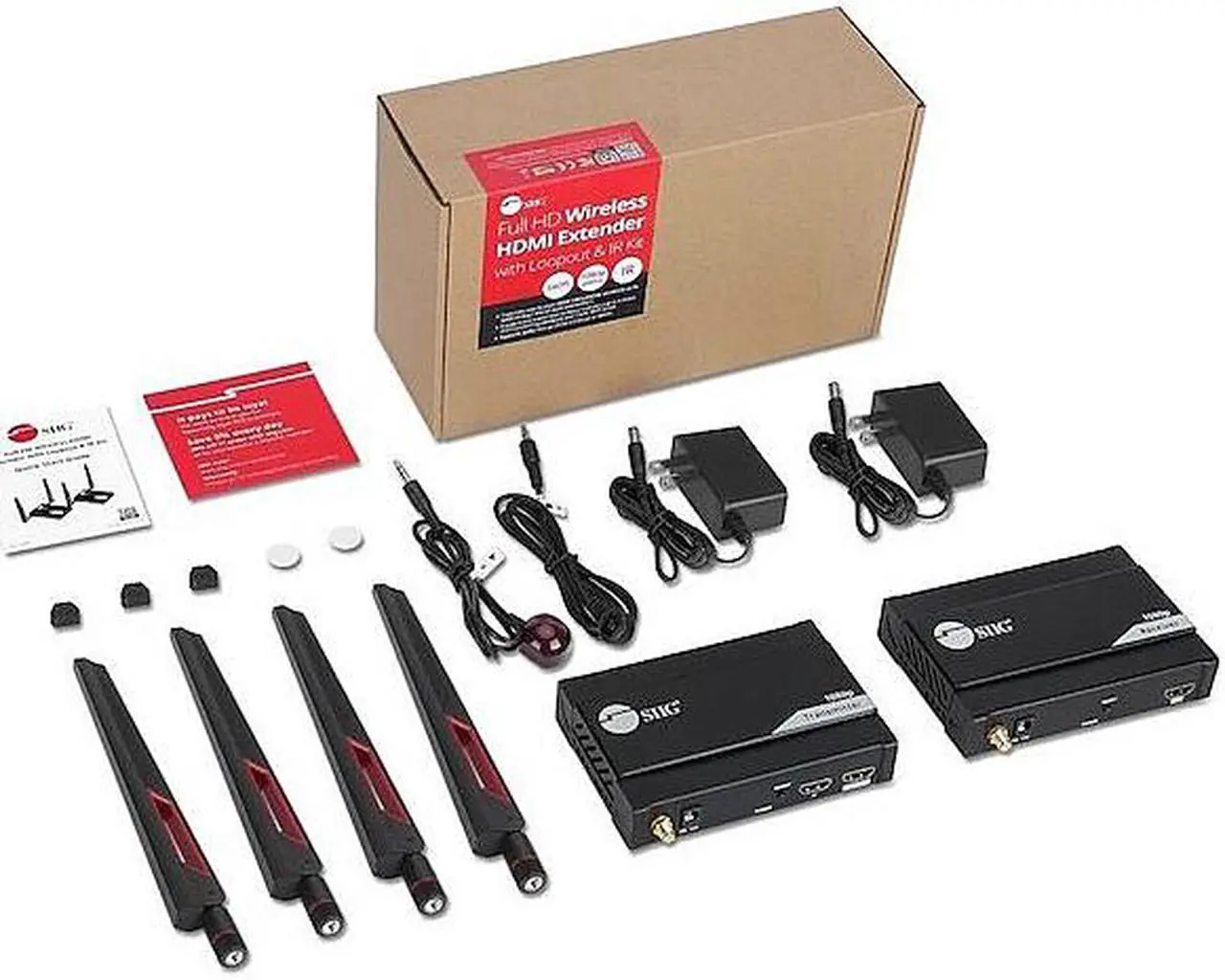 Alt view image 8 of 8 - SIIG 1 to 4 Full HD Wireless HDMI Extender with Loopout & IR Kit CE-H27611-S1