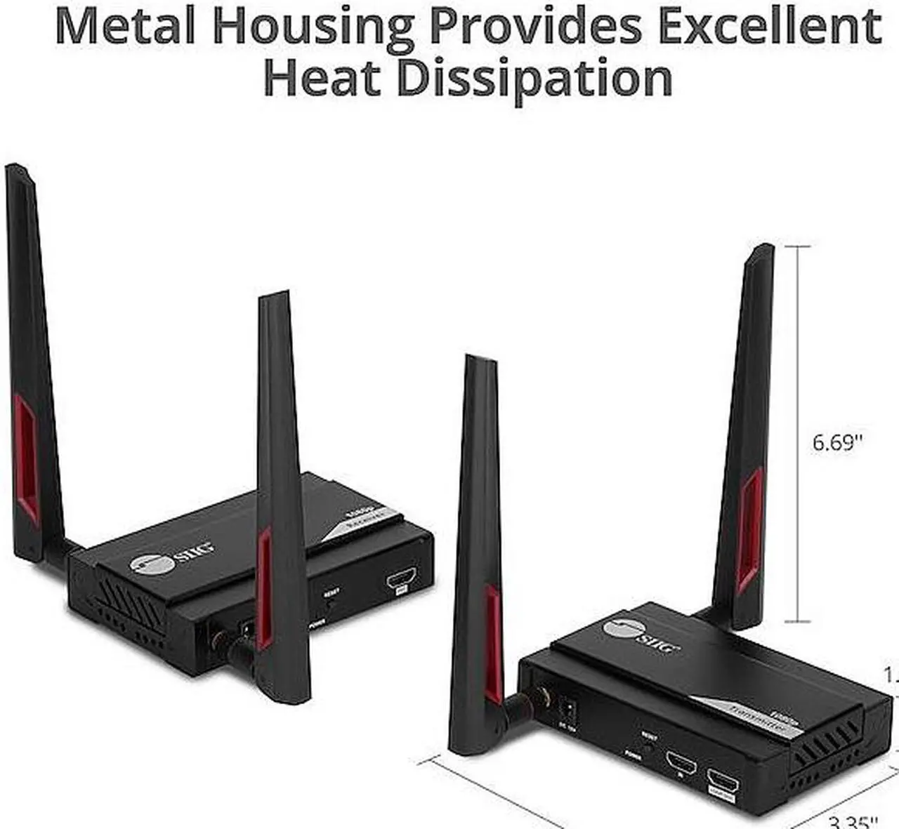 Alt view image 2 of 8 - SIIG 1 to 4 Full HD Wireless HDMI Extender with Loopout & IR Kit CE-H27611-S1