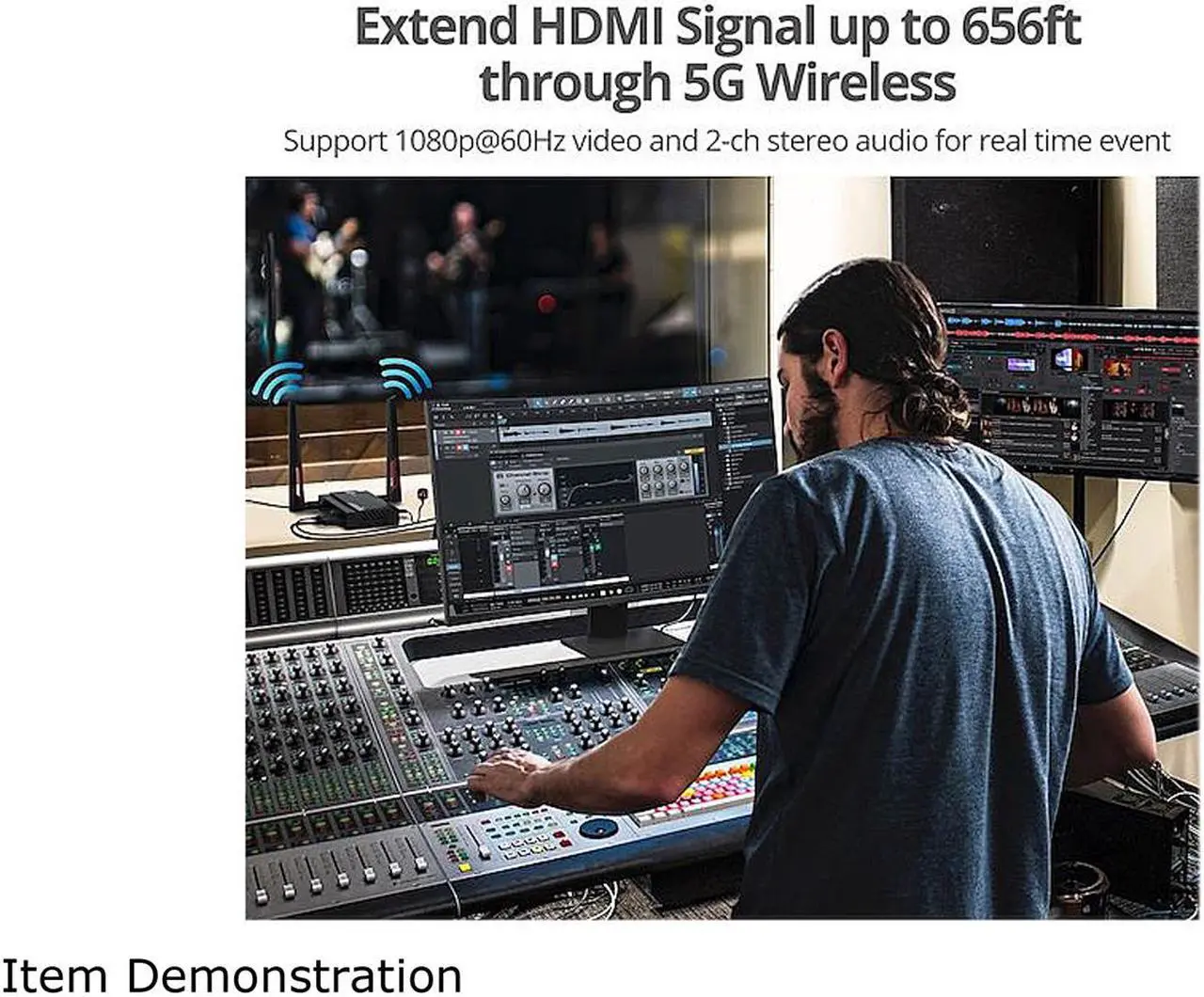 Alt view image 6 of 8 - SIIG 1 to 4 Full HD Wireless HDMI Extender with Loopout & IR Kit CE-H27611-S1