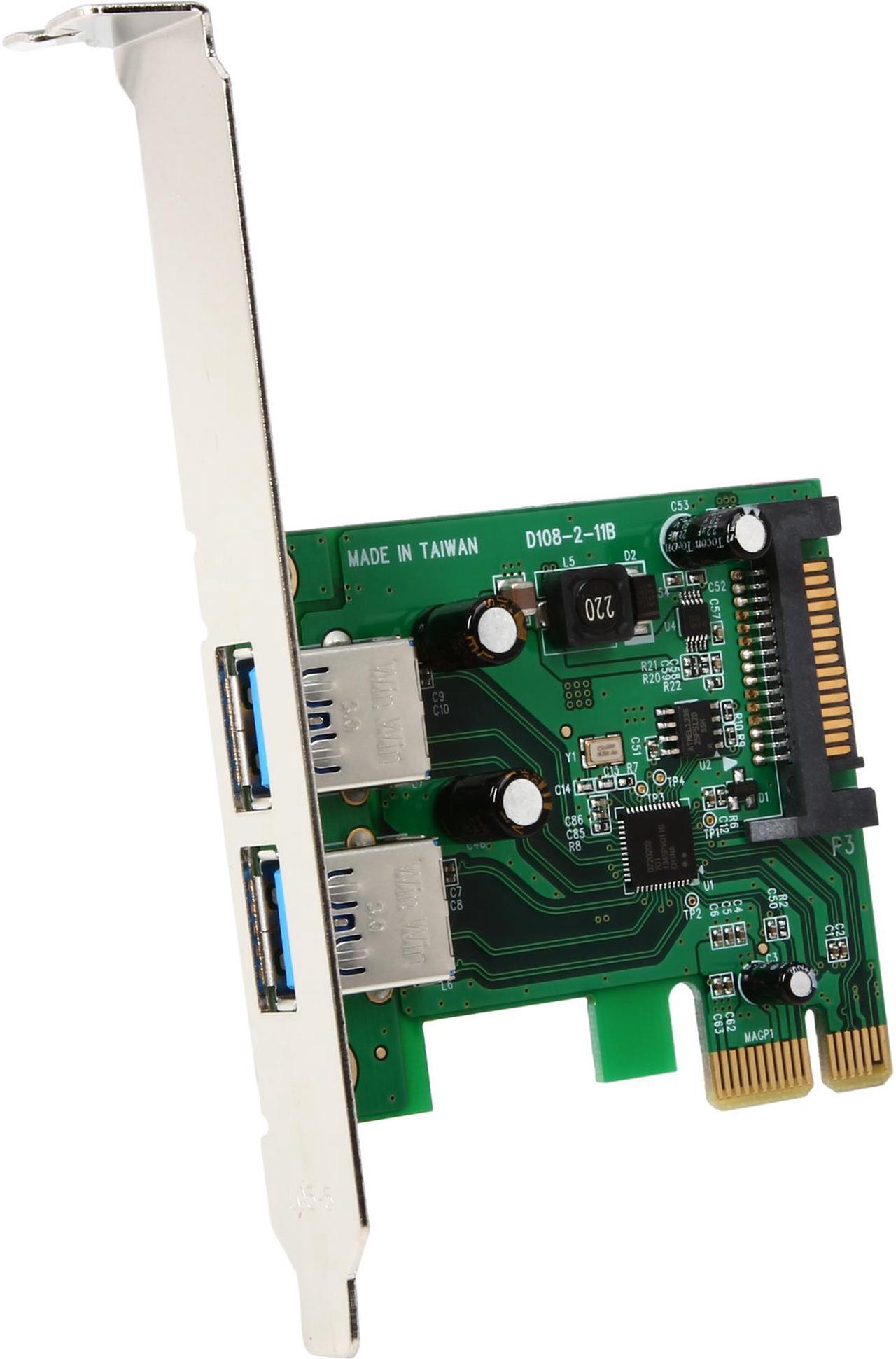 StarTech.com 2 Port PCI Express (PCIe) SuperSpeed USB 3.0 Card Adapter with UASP - SATA Power Model PEXUSB3S24