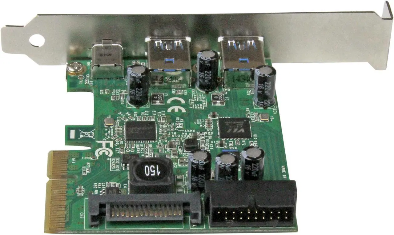 Alt view image 4 of 6 - StarTech.com PEXUSB312EIC USB 3.1 PCIE Card - 5 Port - 1x USB-C - 2x USB-A - 1x 2 Port IDC - Internal USB Header Expansion - USB C PCIe Card