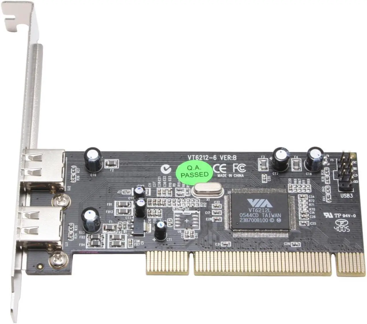 Alt view image 2 of 9 - Rosewill Model RC-100 - Low-Profile PCI to 2 + 1 USB 2.0 Card