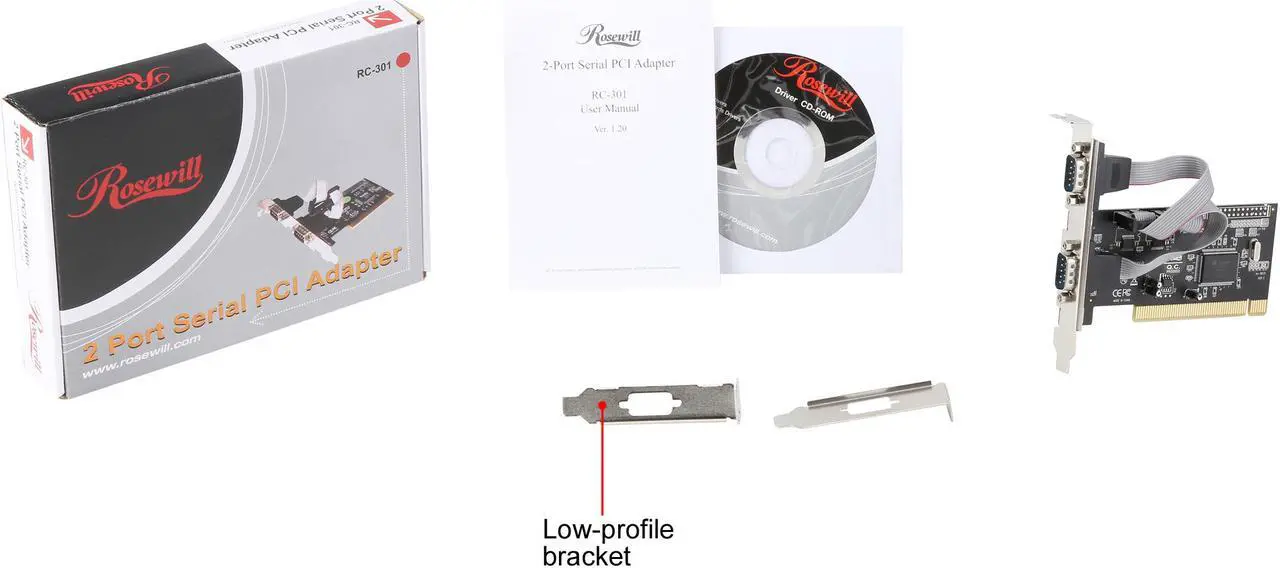 Alt view image 7 of 6 - Rosewill Model RC-301 - Dual Serial Port PCI Card / PCI Parallel Port Card