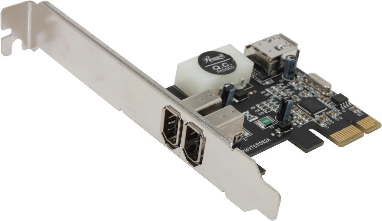 Rosewill RC-504 - PCIe FireWire 1394a Card - 2 + 1-Port (Two External + One Internal)