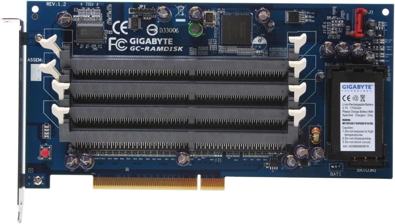 Alt view image 2 of 5 - GIGABYTE GC-RAMDISK PCI Others RAM Drive Add-On Card