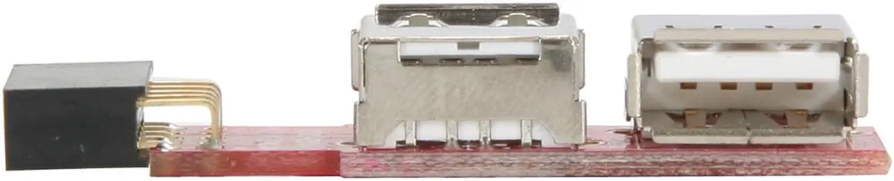 Alt view image 3 of 6 - Koutech USB 2.0 Header-Pin to Dual Type-A adapter Model IO-UU220
