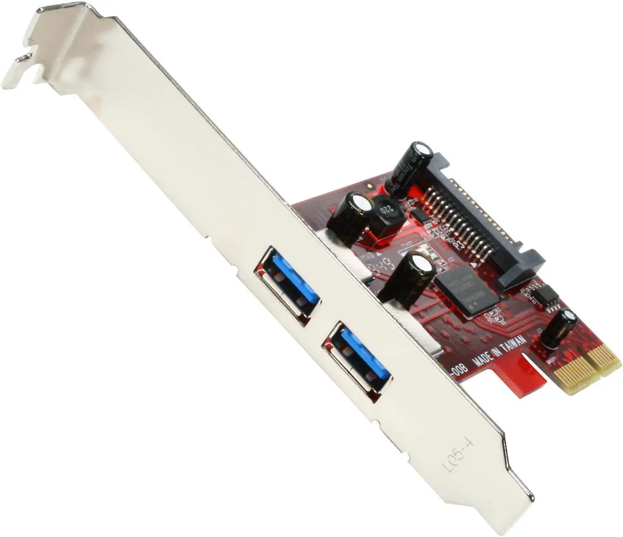 Main image of Koutech IO-PEU230 Dual Channel SuperSpeed USB 3.0 PCI Express Card with 15-pin SATA Power Connector