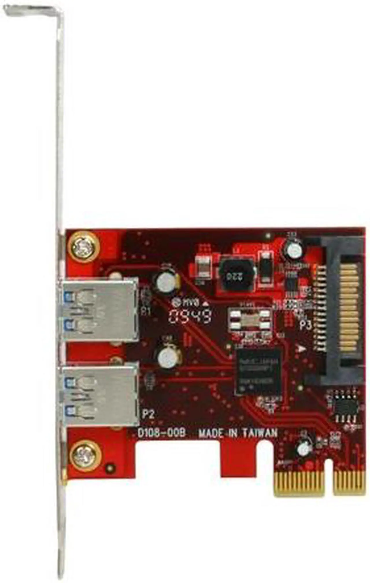 Alt view image 3 of 5 - Koutech IO-PEU230 Dual Channel SuperSpeed USB 3.0 PCI Express Card with 15-pin SATA Power Connector