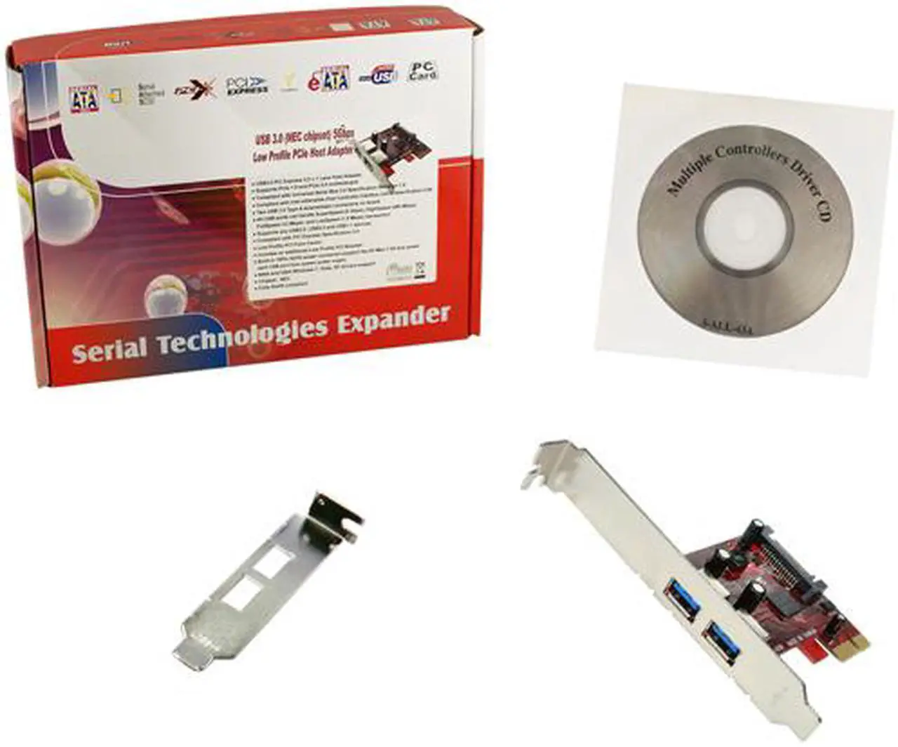 Alt view image 5 of 5 - Koutech IO-PEU230 Dual Channel SuperSpeed USB 3.0 PCI Express Card with 15-pin SATA Power Connector
